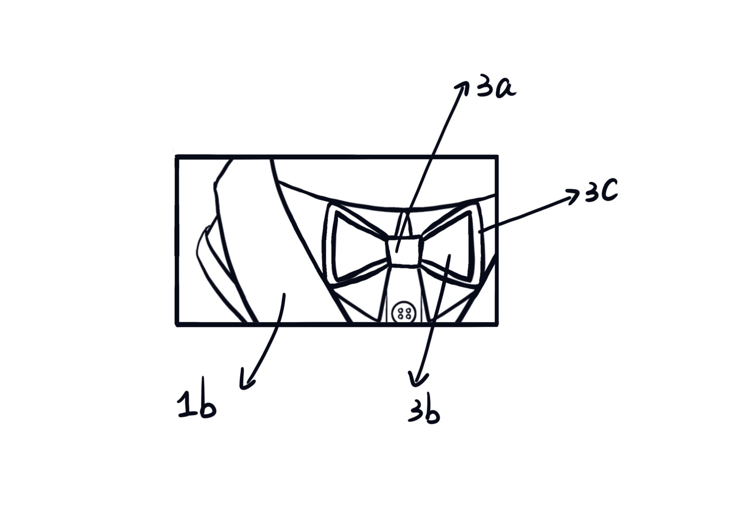 bow tie detail of shawl collar dog tuxedo harness