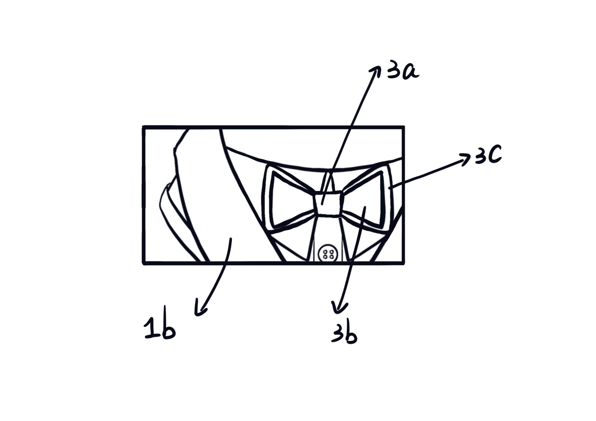 bow tie detail of shawl collar dog tuxedo harness