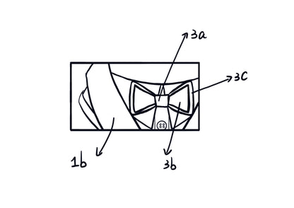 bow tie detail of shawl collar dog tuxedo harness